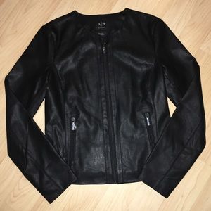 NWOT ARMANI EXCHANGE FAUX LEATHER MOTO JACKET
